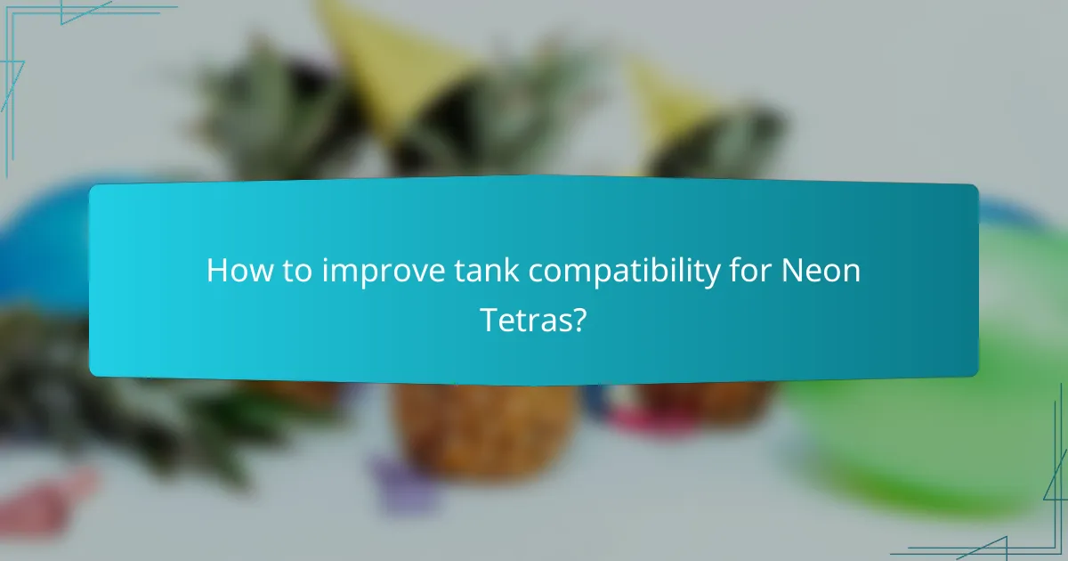 How to improve tank compatibility for Neon Tetras?