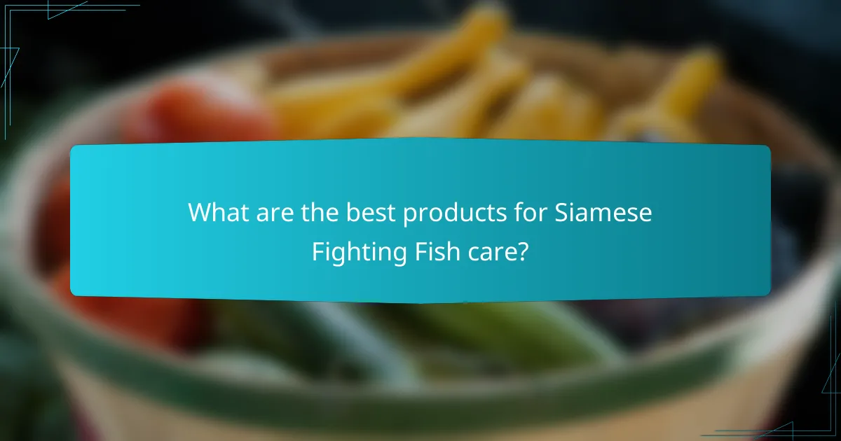 What are the best products for Siamese Fighting Fish care?