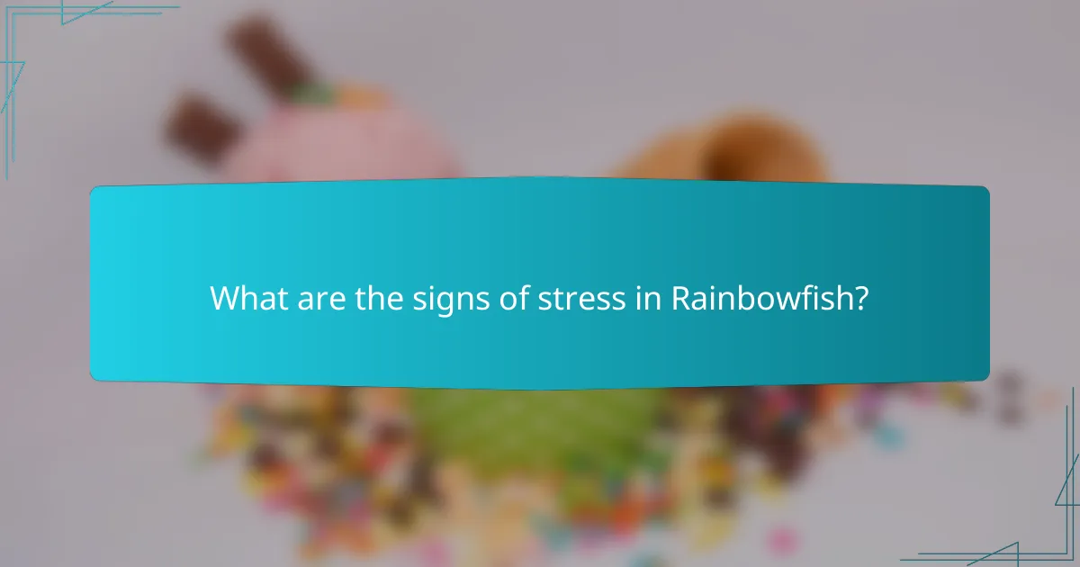 What are the signs of stress in Rainbowfish?