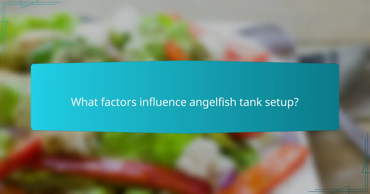 What factors influence angelfish tank setup?