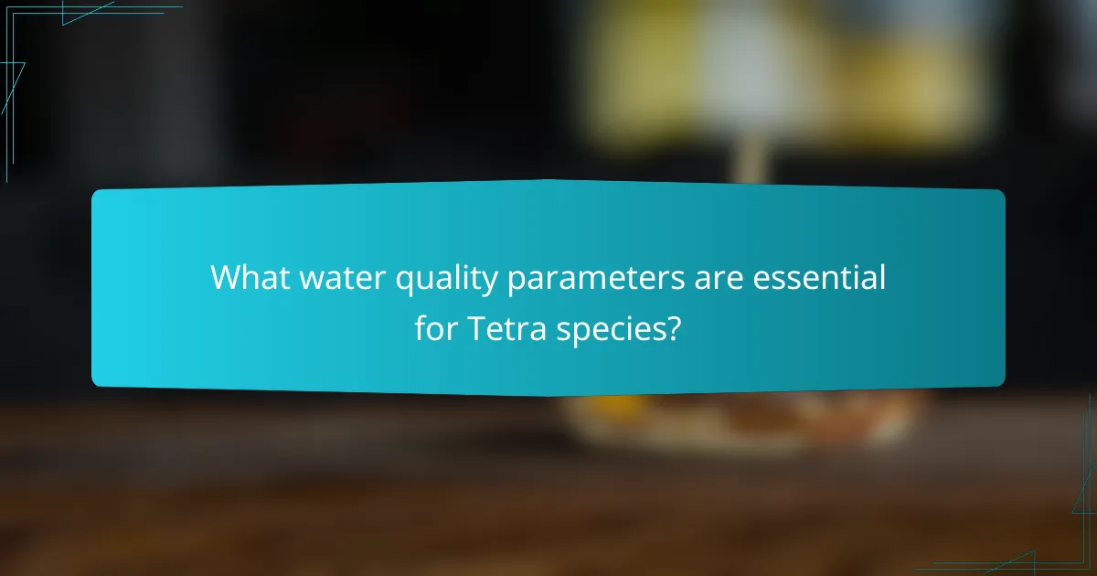 What water quality parameters are essential for Tetra species?